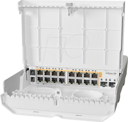 MIKROTIK - ROUTER SWITCH 16 PUERTOS POE, 2 SFP+ - NETPOWER 16P CRS318-16P-2S+OUT