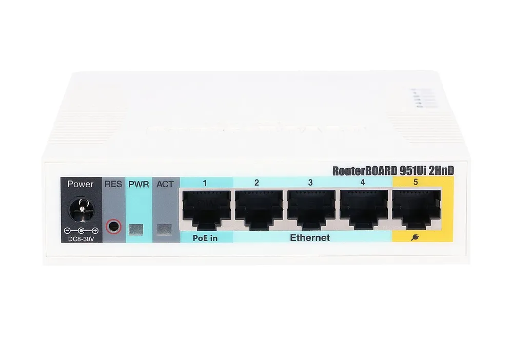 MIKROTIK Router 2,4 GHz / 5 puertos  Wifi , 128 MB de RAM/ RB951UI-2HND