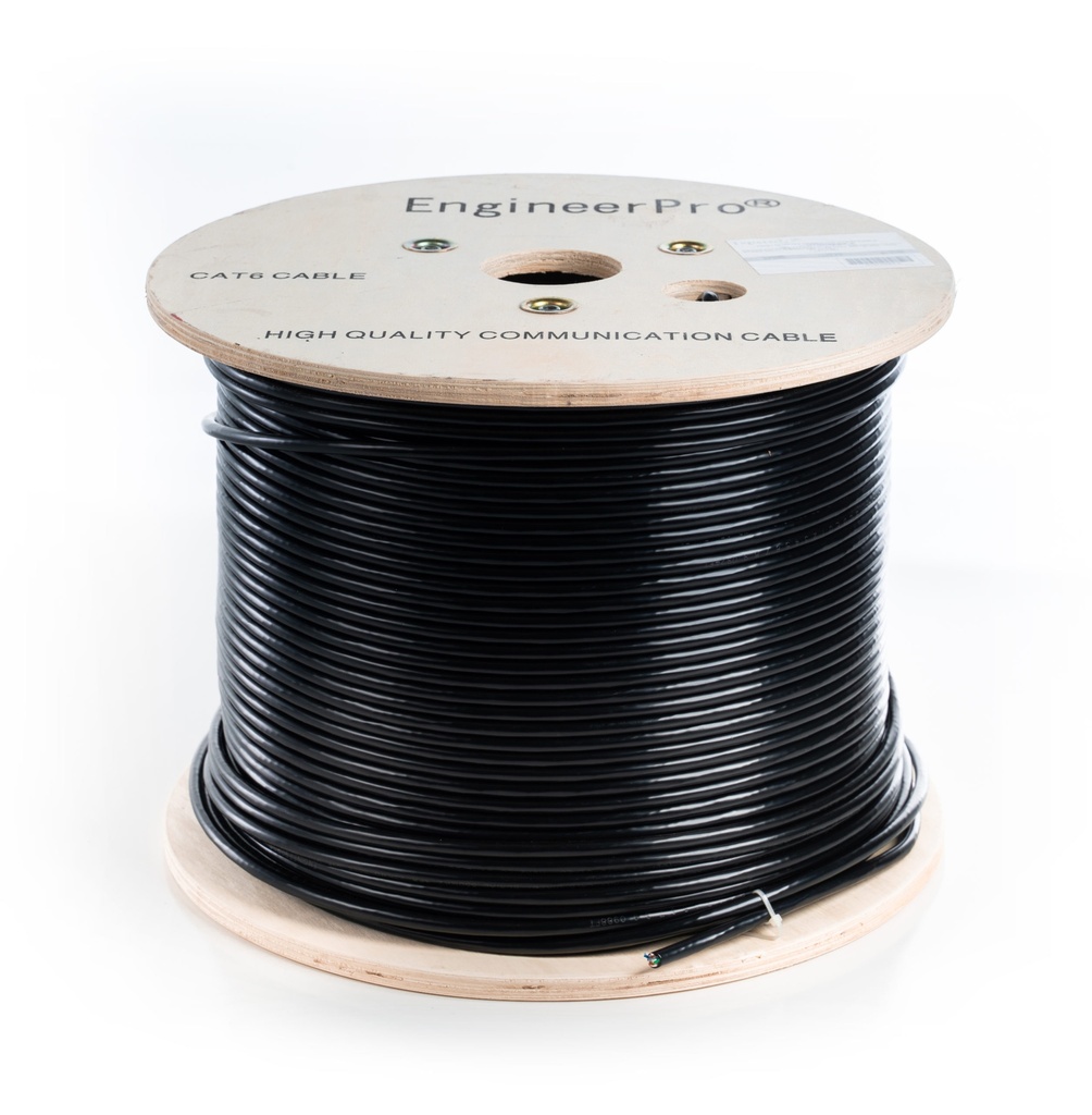 NITROTEL ENGINEERPRO CABLE EXTERIOR CAT5E UTP 24AWG CON GEL LDPE, RESISTENCIA UV - NEGRO - 305 METROS