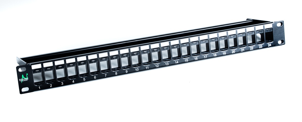 NITROTEL ENGINEERPRO CAT6/A PATCHPANEL MODULAR 24 PUERTOS - INCLUYE ORGANIZADOR TRASERO - NTBP24USH