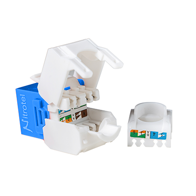 NITROTEL ENGINEERPRO CAT6A 180 GRADOS KEYSTONE JACK - AZUL ,NTKJ6ABUSL