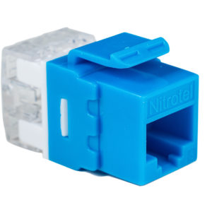 NITROTEL ENGINEERPRO CAT6 KEYSTONE JACK 180 GRADO - AZUL - NTKJ1806EBUSL 