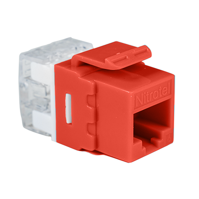 NITROTEL ENGINEERPRO CAT6 KEYSTONE JACK 180 GRADO - ROJO 