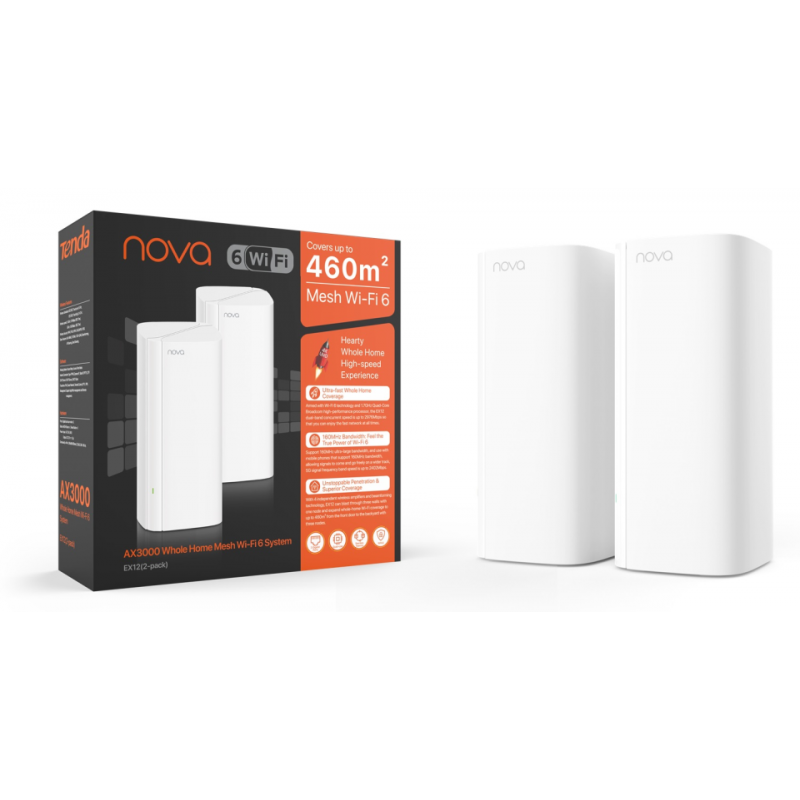 Tenda - Router Mesh AX3000 WIFI 6 - nova EX12 (2 pack)