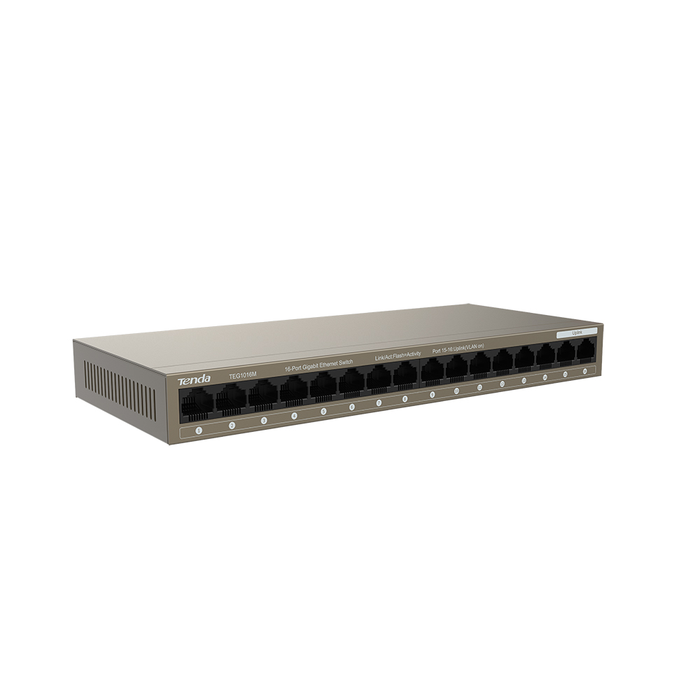 TENDA - Switch 16 Puertos Gigabit sobremesa - TEG1016M