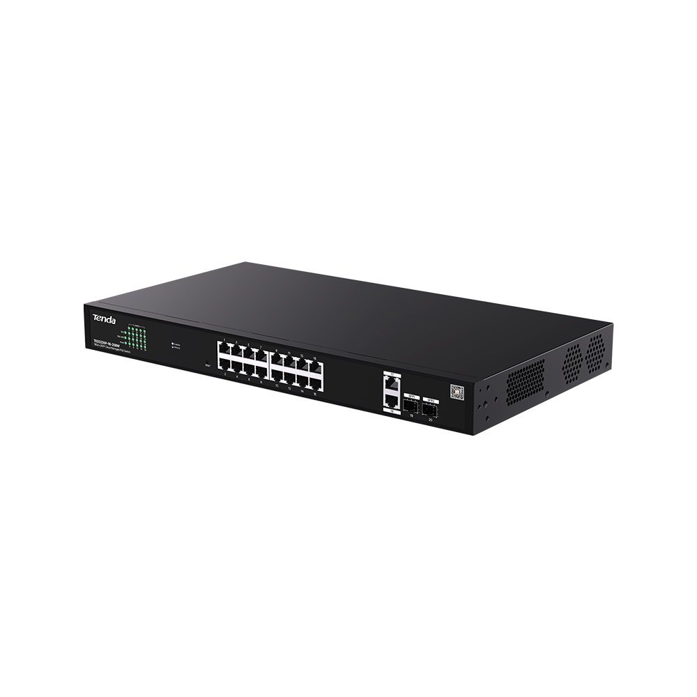 TENDA- Switch 18GE+2SFP Cloud Managed With 16-Port PoE - TEG2220P-16-250W