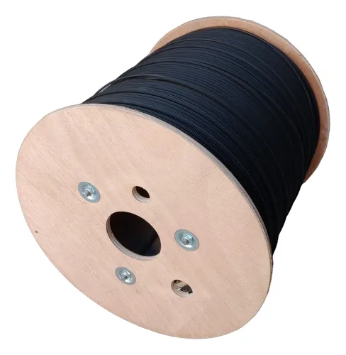 Lupotech - FIBRA Drop G657A2 FRP LSZH - 2 HILOS CON MENSAJERO DE ACERO - CARRETE 1KM 