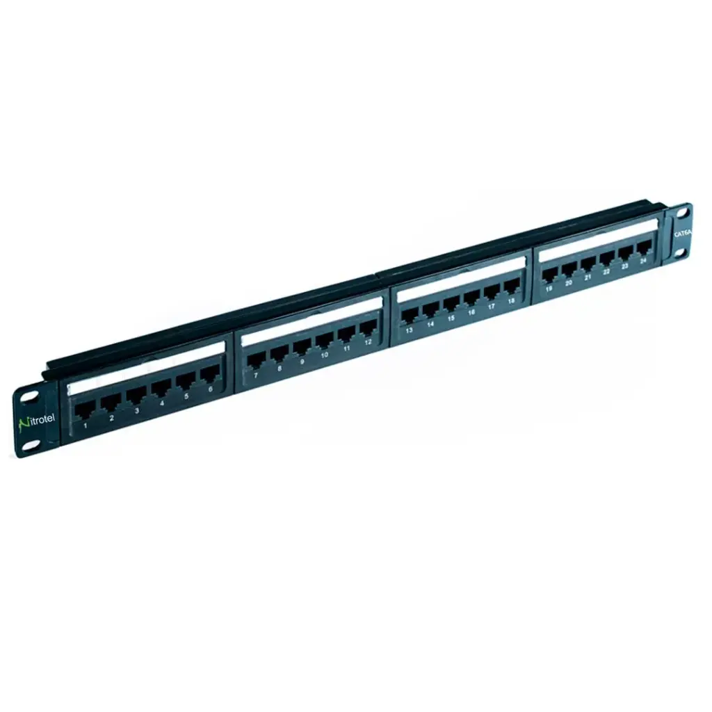 NITROTEL PATCHPANEL CAT6A 24 Puertos JACK INCLUIDOS / NTPP6A24UXP