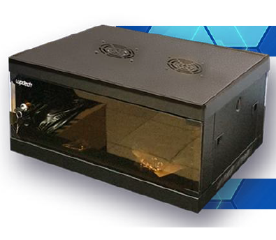 Lupotech - GABINETE 4U 60x45cm, seccion unica, puerta vidro, panel lateral extraible, 2 ventiladores, Color Negro - LT-MX-4U-CAB-UA