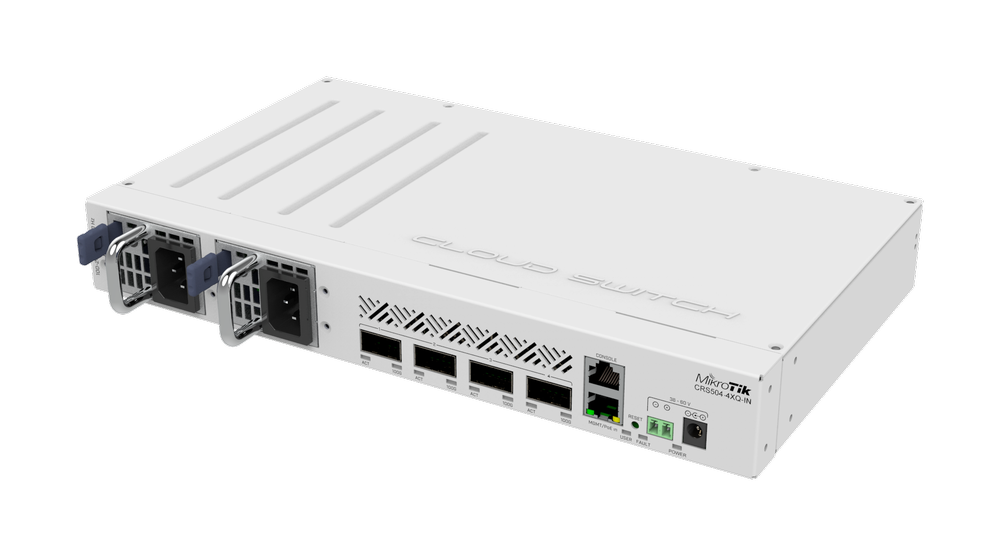 MIKROTIK - ROUTER SWITCH 4 PUERTOS QSFP28 100GBPS - CRS504-4XQ-IN 