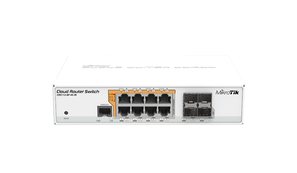 MIKROTIK - ROUTER SWITCH 8 POE, 4 SFP