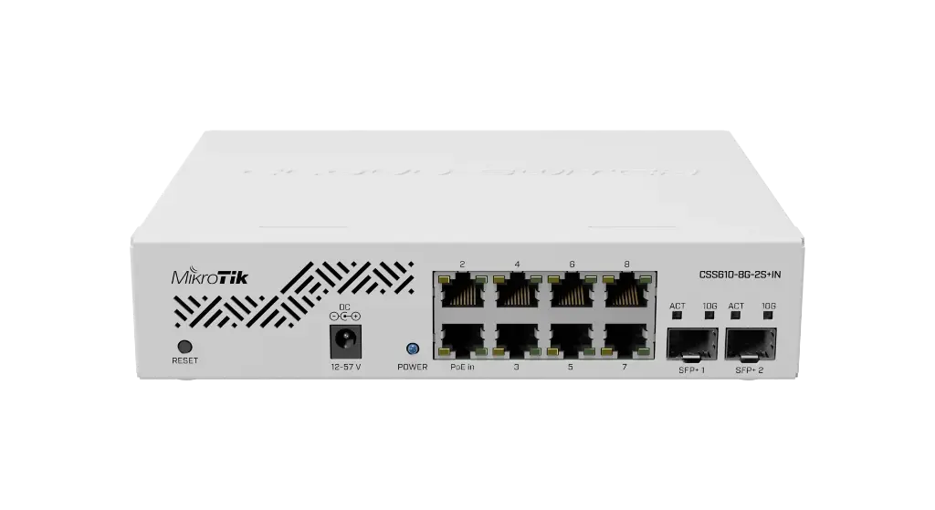 MIKROTIK - Switch 8 puertos GE, 2 SFP+/CSS610-8G-2S+