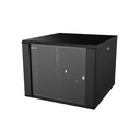 NITROTEL- Gabinete de Pared 6U, una sola sección, 530 x 450, laterales fijos, puerta de vidrio templado /  NTSOHO6U400